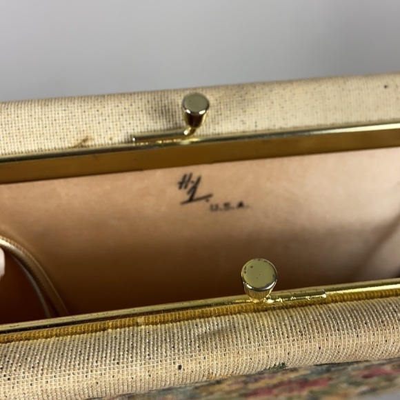 VINTAGE Tapestry Needlepoint Chained Mini Clutch - Picture 4 of 14